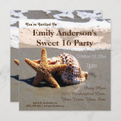 Zomer Strand Zeesterren Seashell Sweet 16 Verjaard Kaart (Voorkant / Achterkant)