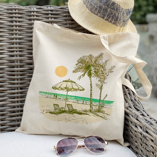 Zomer Strand Zon Palmboom Parasol Tote Bag