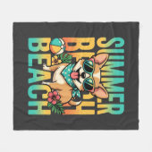 Zomer strandhond vakantie vector fleece deken (Voorkant (Horizontaal))
