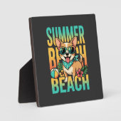 Zomer strandhond vakantie vector fotoplaat (Voorkant)