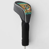 Zomer strandhond vakantie vector golfheadcover (Schuin)