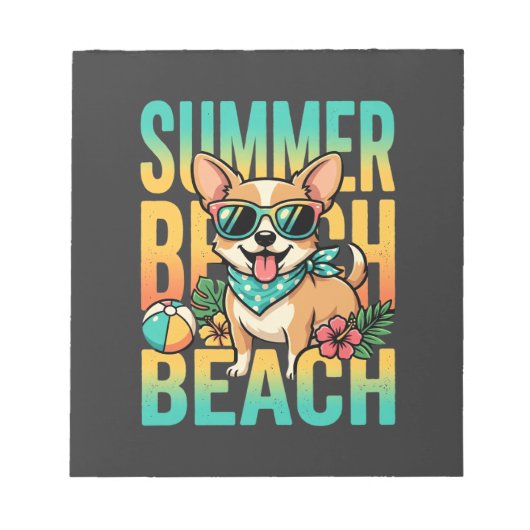 Zomer strandhond vakantie vector notitieblok (Voorkant)