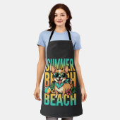 Zomer strandhond vakantie vector schort (Gedragen)