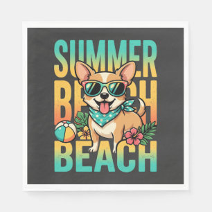 Zomer strandhond vakantie vector servet