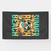 Zomer strandhond vakantie vector spandoek (Horizontaal)