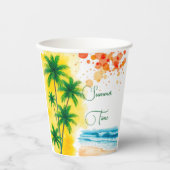 “Zomer” strandontwerp Papieren Bekers (Voorkant)