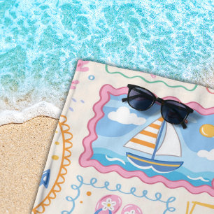 Zomer strandpatroon Cute Beach Strandlaken