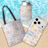 Zomer strandpatroon Cute Beach Tote Bag