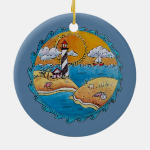 Zomer strandplezier zonnige kust kust keramisch ornament