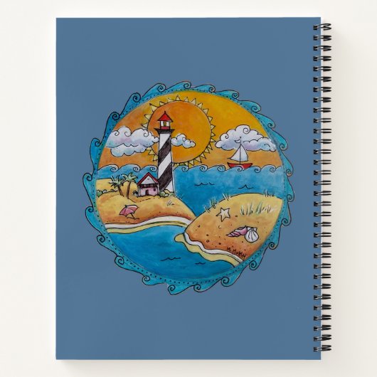 Zomer strandplezier zonnige kust kust notitieboek (Achterkant)