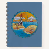 Zomer strandplezier zonnige kust kust notitieboek (Voorkant)