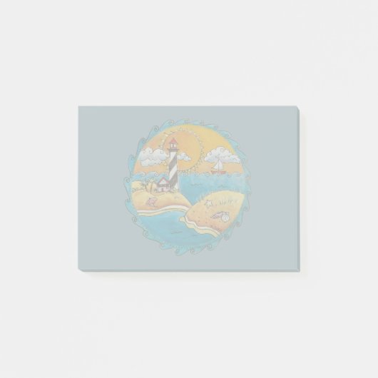 Zomer strandplezier zonnige kust kust post-it® notes (Voorkant)