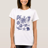 Zomer strandschildpad Vis Haai Octopus Zeeschelp T-shirt (Voorkant)