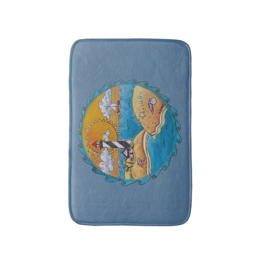 Zomer-strandsport kust badmat (Voorkant Verticaal)