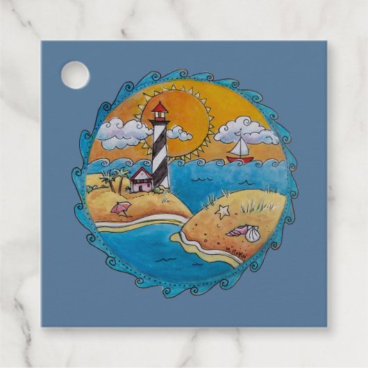 Zomer-strandsport kust bedankjes labels (Voorkant)