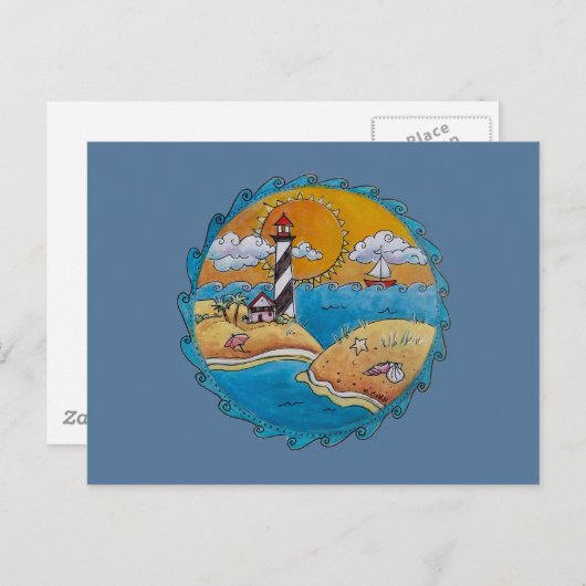 Zomer-strandsport kust briefkaart (Voorkant / Achterkant)