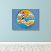 Zomer-strandsport kust canvas afdruk (Insitu (Houten vloer))