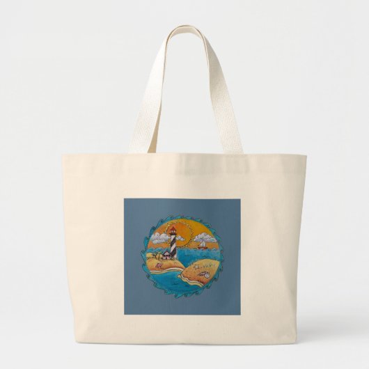 Zomer-strandsport kust grote tote bag (Voorkant)