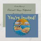 Zomer-strandsport kust kaart (Voorkant / Achterkant)