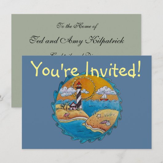 Zomer-strandsport kust kaart (Voorkant / Achterkant)