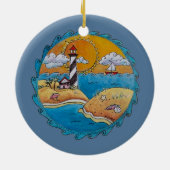 Zomer-strandsport kust keramisch ornament (Achterkant)