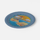 Zomer-strandsport kust papieren bordje (Gekanteld)