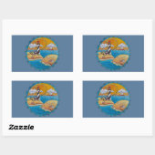 Zomer-strandsport kust rechthoekige sticker (Vel)