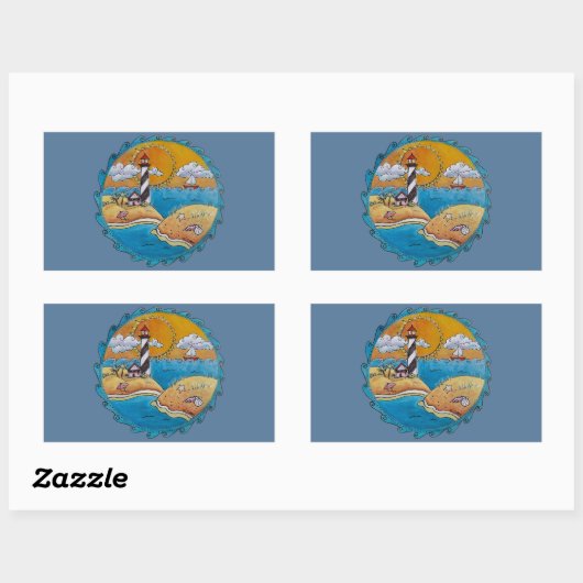 Zomer-strandsport kust rechthoekige sticker (Vel)