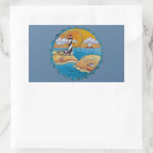 Zomer-strandsport kust rechthoekige sticker (Tas)