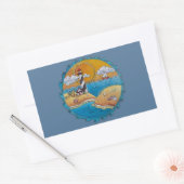 Zomer-strandsport kust rechthoekige sticker (Envelop)