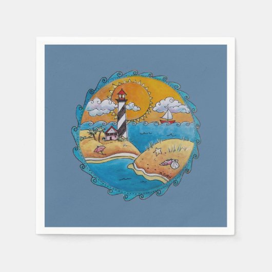 Zomer-strandsport kust servet (Voorkant)