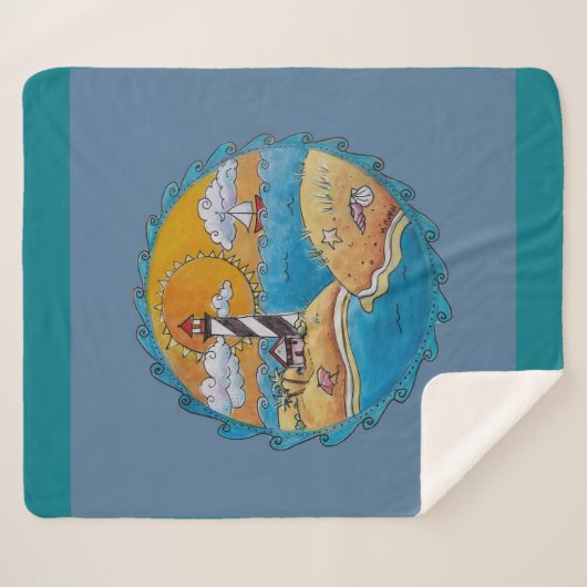 Zomer-strandsport kust sherpa deken (Voorkant (horizontaal))