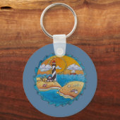 Zomer-strandsport kust sleutelhanger (Voorkant)