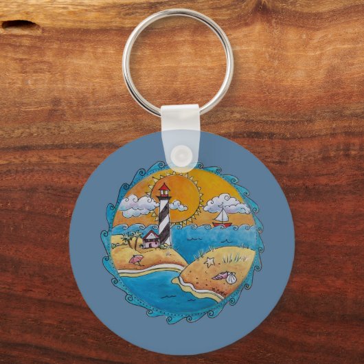 Zomer-strandsport kust sleutelhanger (Voorkant)