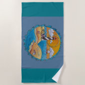 Zomer-strandsport kust strandlaken (Voorkant)