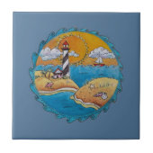 Zomer-strandsport kust tegeltje (Voorkant)