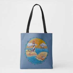Zomer-strandsport kust tote bag