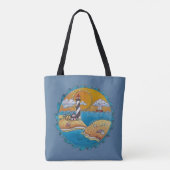 Zomer-strandsport kust tote bag (Achterkant)