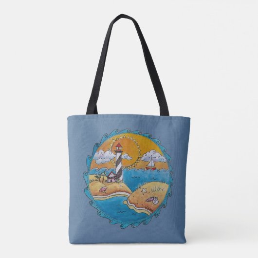 Zomer-strandsport kust tote bag (Achterkant)