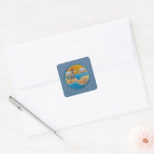 Zomer-strandsport kust vierkante sticker (Envelop)