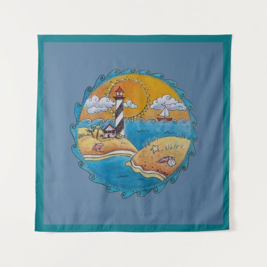 Zomer-strandsport kust wandkleed (Voorkant)