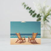 Zomer strandvakantie briefkaart (Staand voorkant)