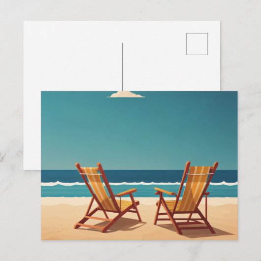 Zomer strandvakantie briefkaart (Voorkant / Achterkant)