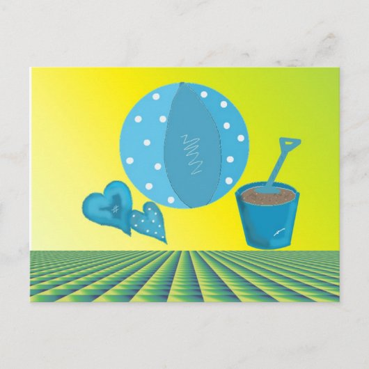 Zomer strandvakantie briefkaart (Voorkant)