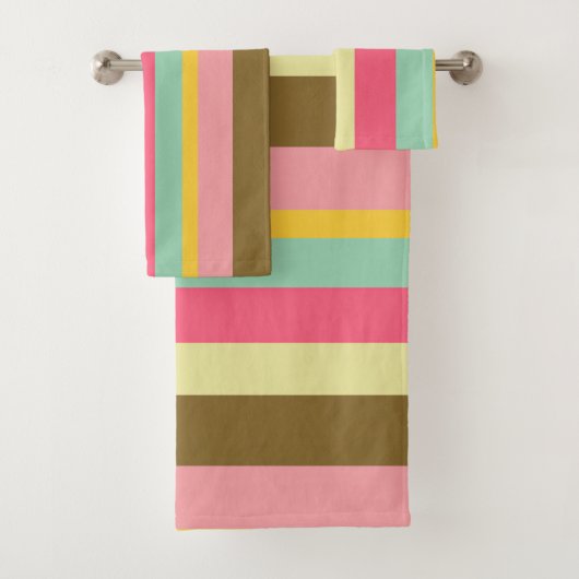 Zomer Streep Kleurenpalet Design Bad Handdoek (Insitu)