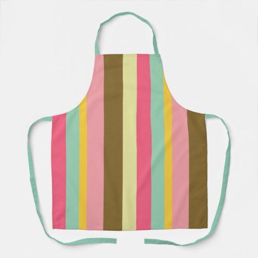 Zomer Streep Kleurenpalet Design Schort (Voorkant)