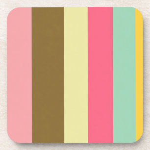 Zomer Streep Kleurenpalet Ontwerp Bier Onderzetter