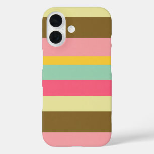 Zomer Streep Kleurenpalet Ontwerp iPhone 16 Hoesje