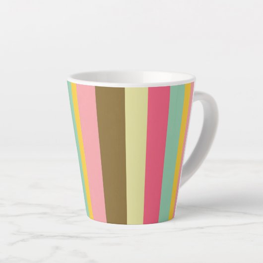 Zomer Streep Kleurenpalet Ontwerp Latte Mok (Rechterhoek)