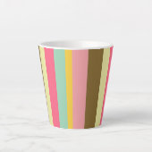 Zomer Streep Kleurenpalet Ontwerp Latte Mok (Voorkant)